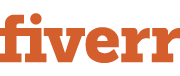 Logomarca da empresa Fiverr na cor laranja representada por um circulo com o nome da emrpesa dentro.