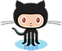 Logomarca da empresa GitHub gato de oito pernas.