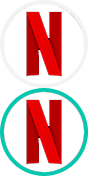 O logo da Netflix.