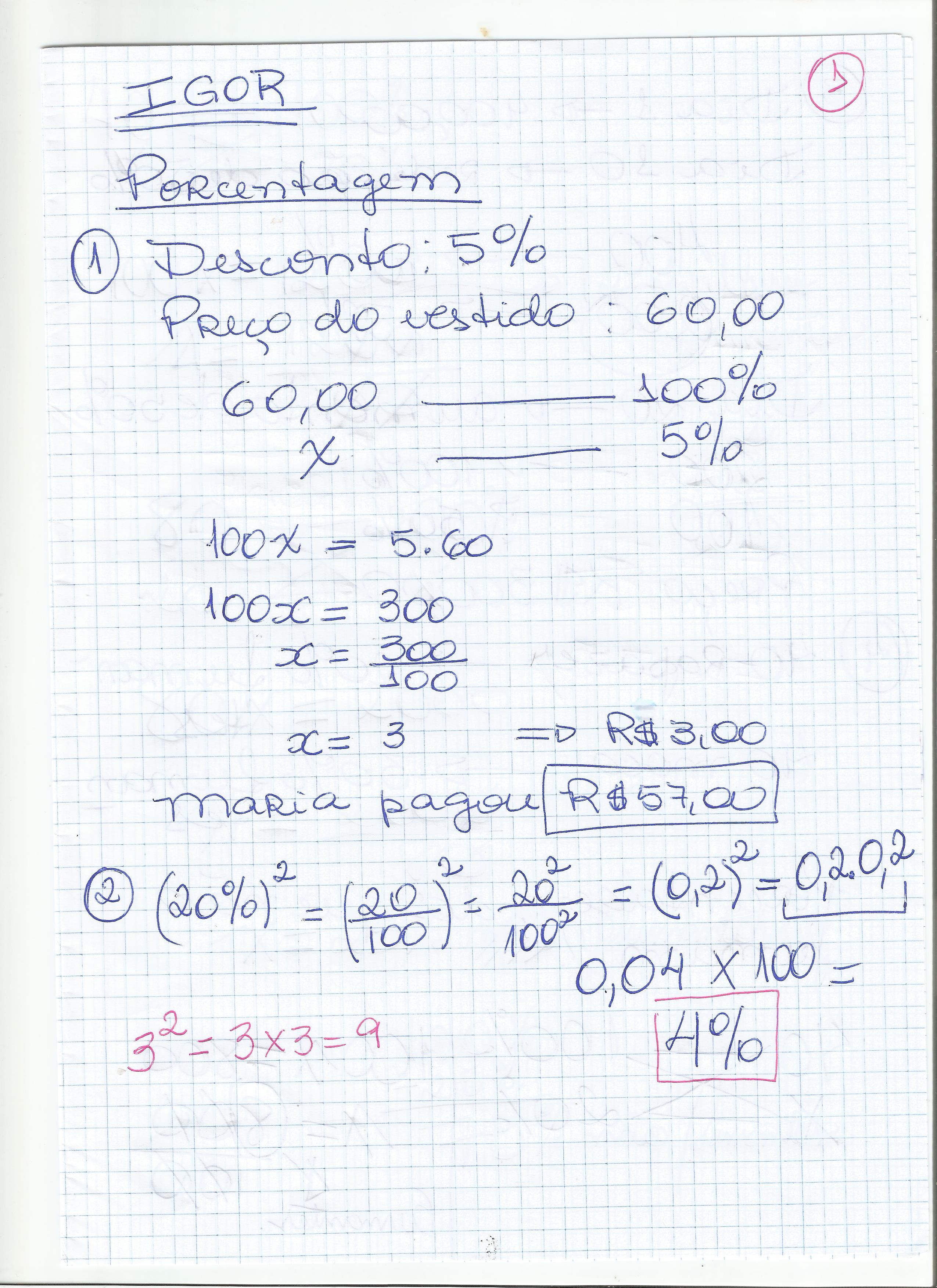 PORCENTAGEM EXERCÍCIOS