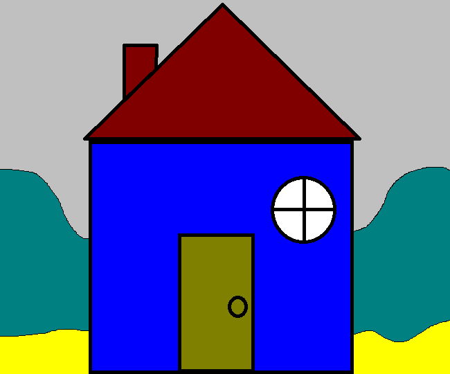 Desenho de uma casa no formato 16 BMP