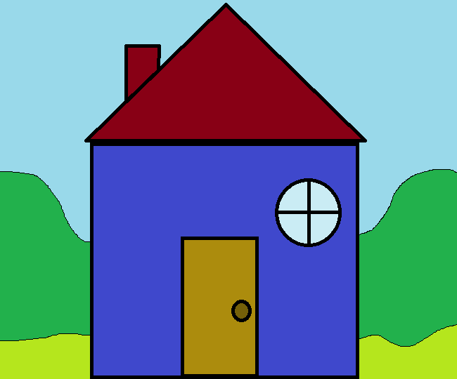 Desenho de uma casa no formato 24 bits BMP