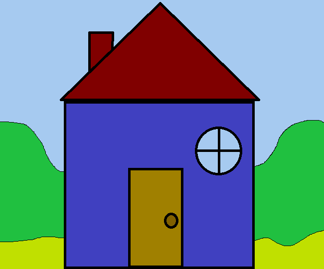 Desenho de uma casa no formato 256 BMP