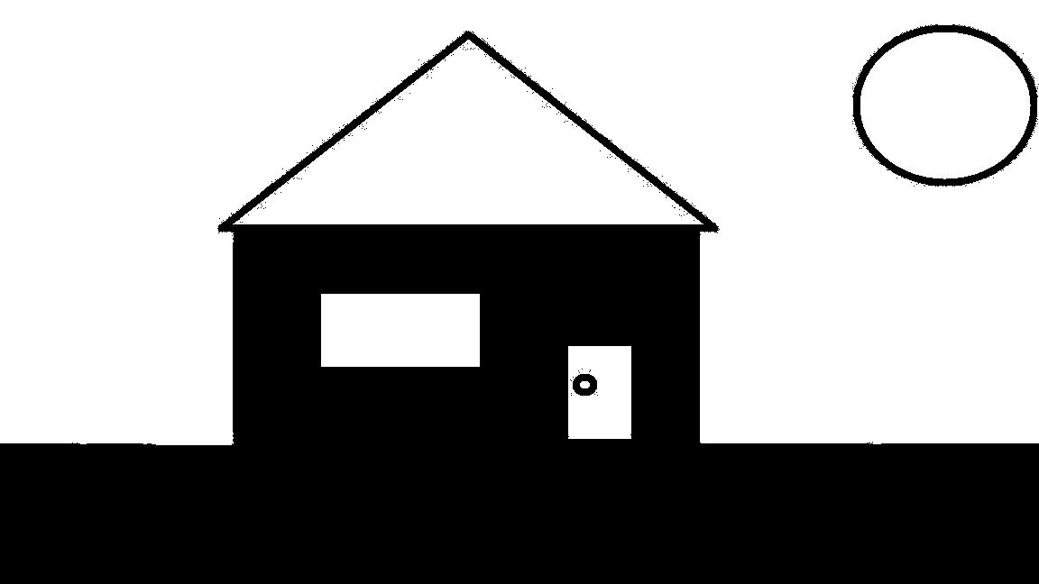 Desenho de uma casa em bitmap
